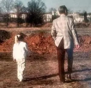 Robert N. Burkle and daughter Marie-Louise at the Autac facility groundbreaking, circa 1960s