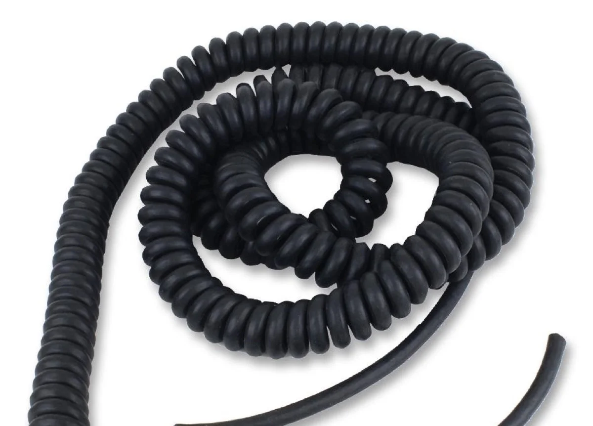 Black matte jacket curly coiled cord